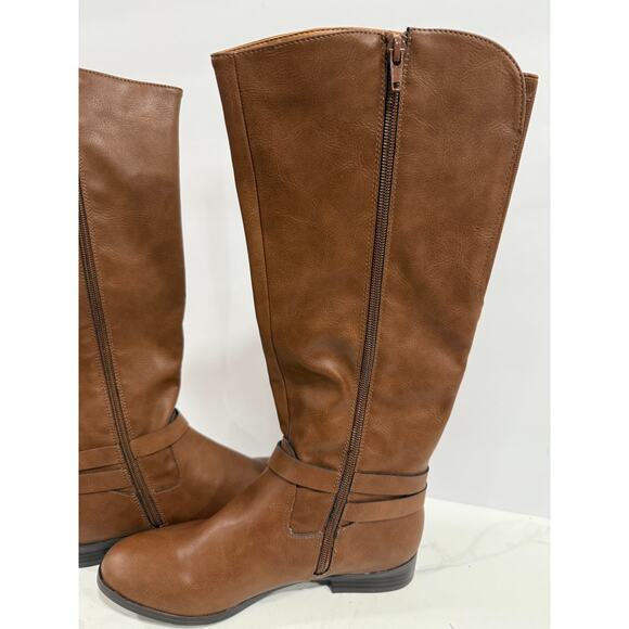 ShoeDazzle Reena Brown Snake Tall Boots Flat Knee High Faux Snakeprint Y2K 9.5 - Picture 9 of 11